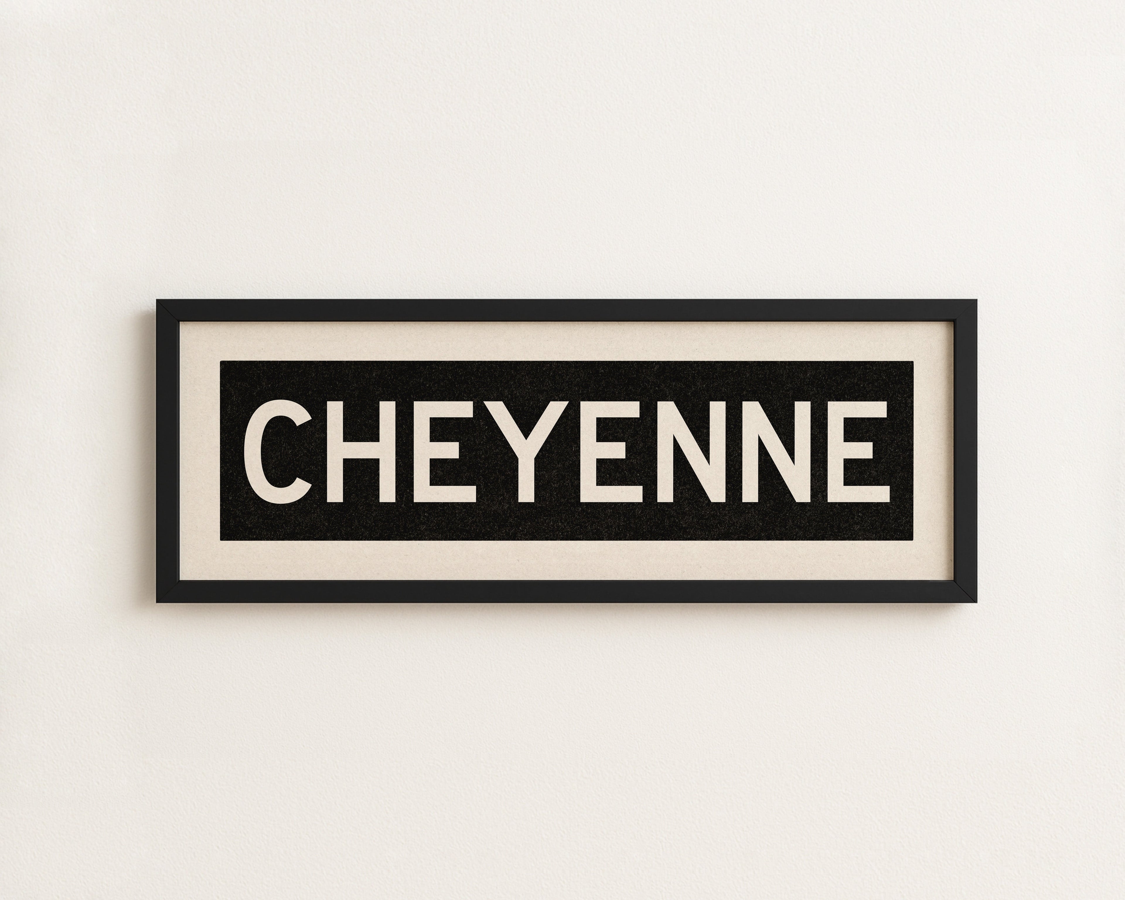 Framed Cheyenne Wyoming Bus Scroll