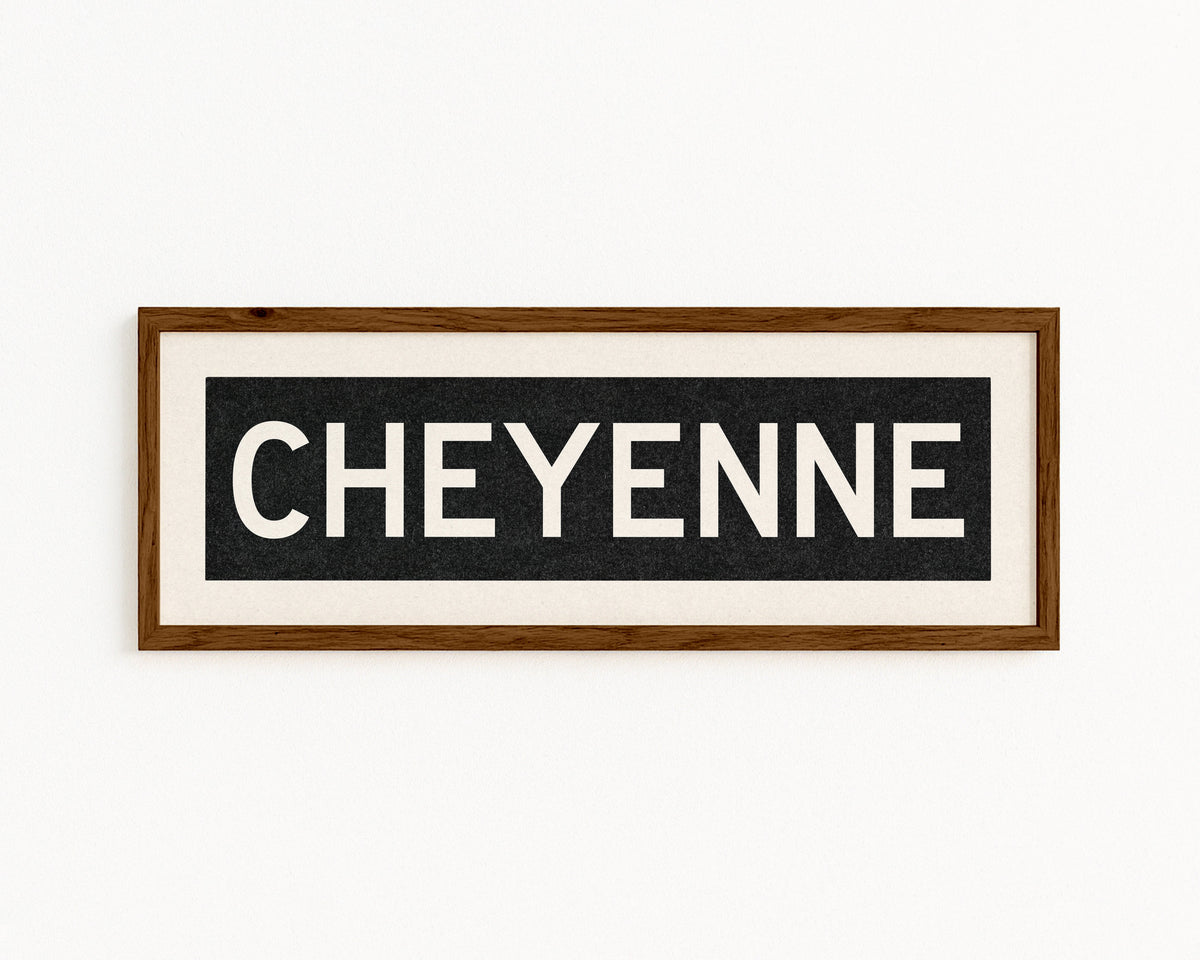 Framed Cheyenne Wyoming Bus Scroll
