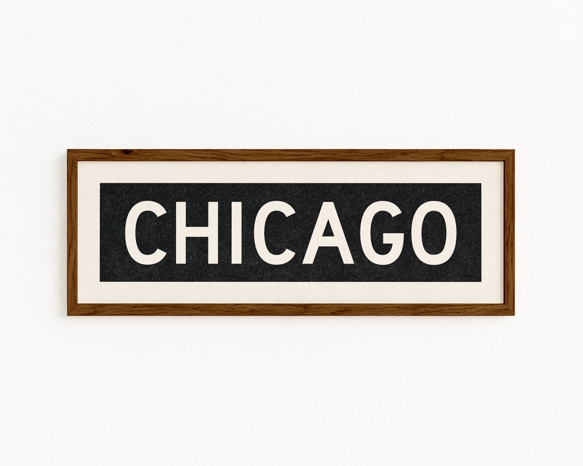 Framed Chicago Illinois Bus Scroll