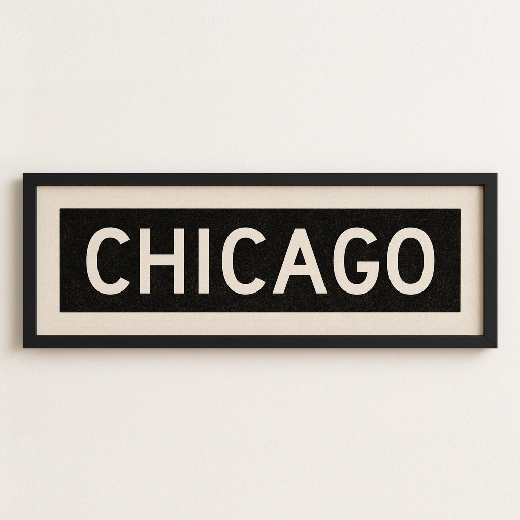Framed Chicago Illinois Bus Scroll