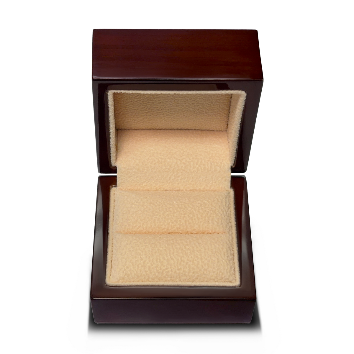Christianity Fish Symbol Engraved Chocolate Dark Wood Personalized Wooden Wedding Ring Box