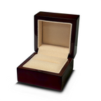 Christianity Fish Symbol Engraved Chocolate Dark Wood Personalized Wooden Wedding Ring Box