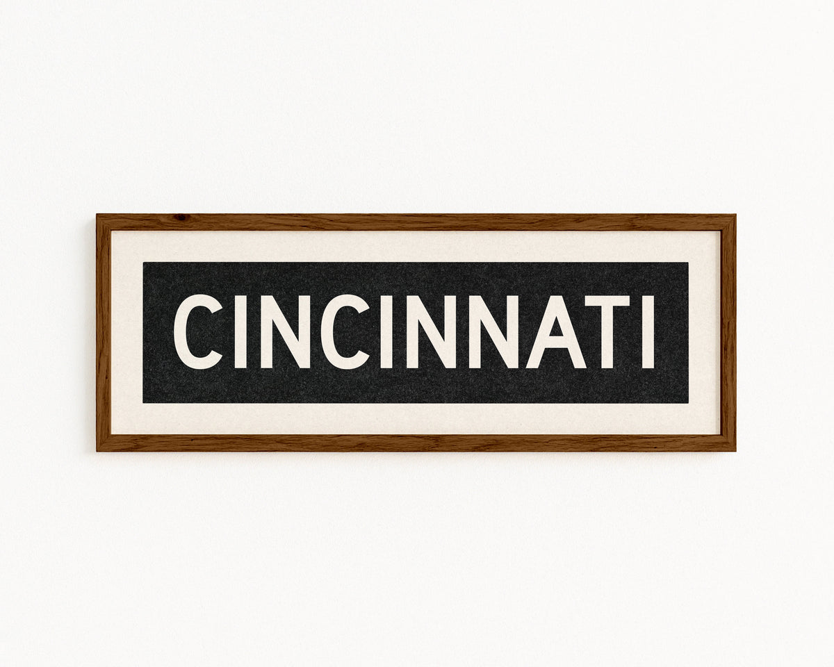 Framed Cincinnati Ohio Bus Scroll