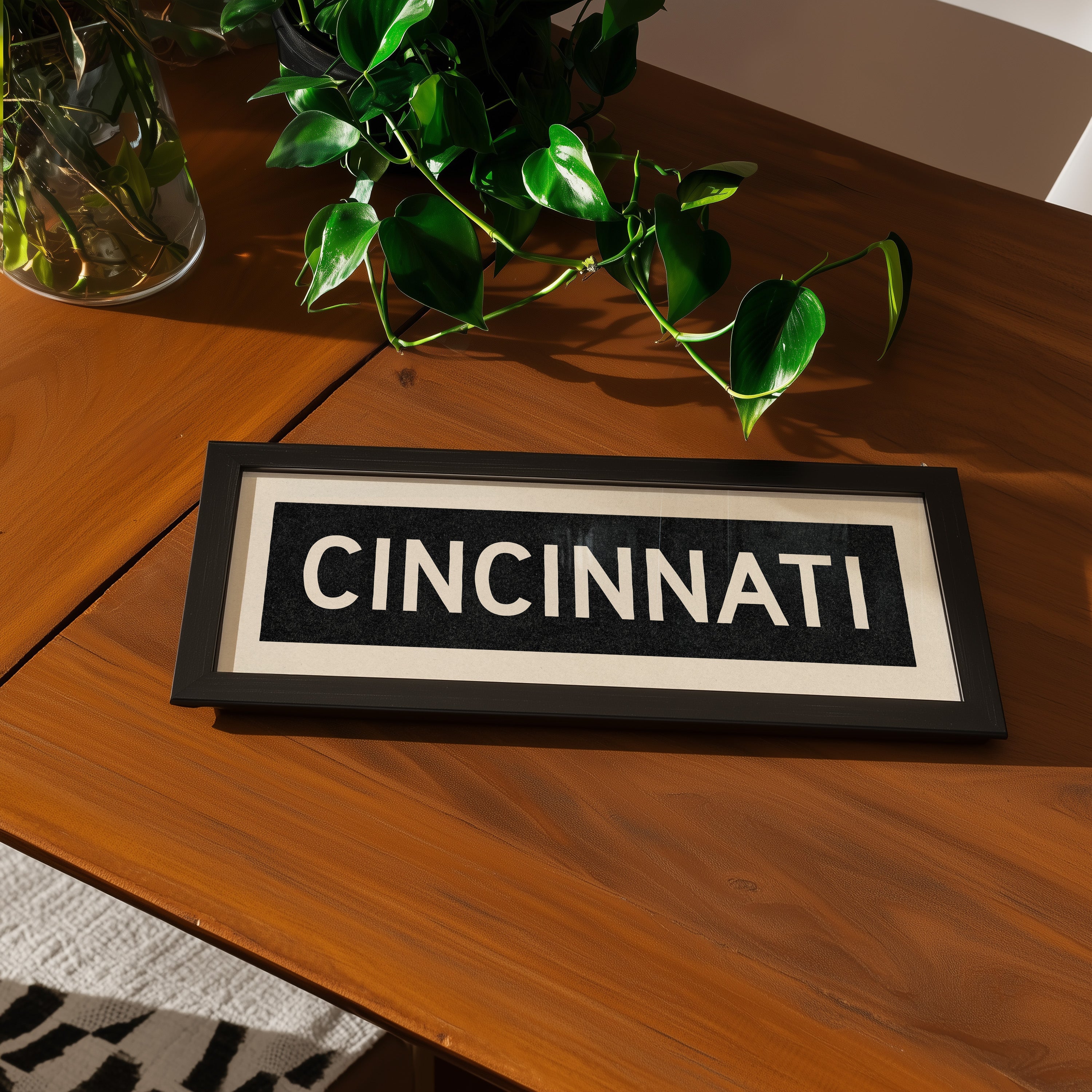 Framed Cincinnati Ohio Bus Scroll
