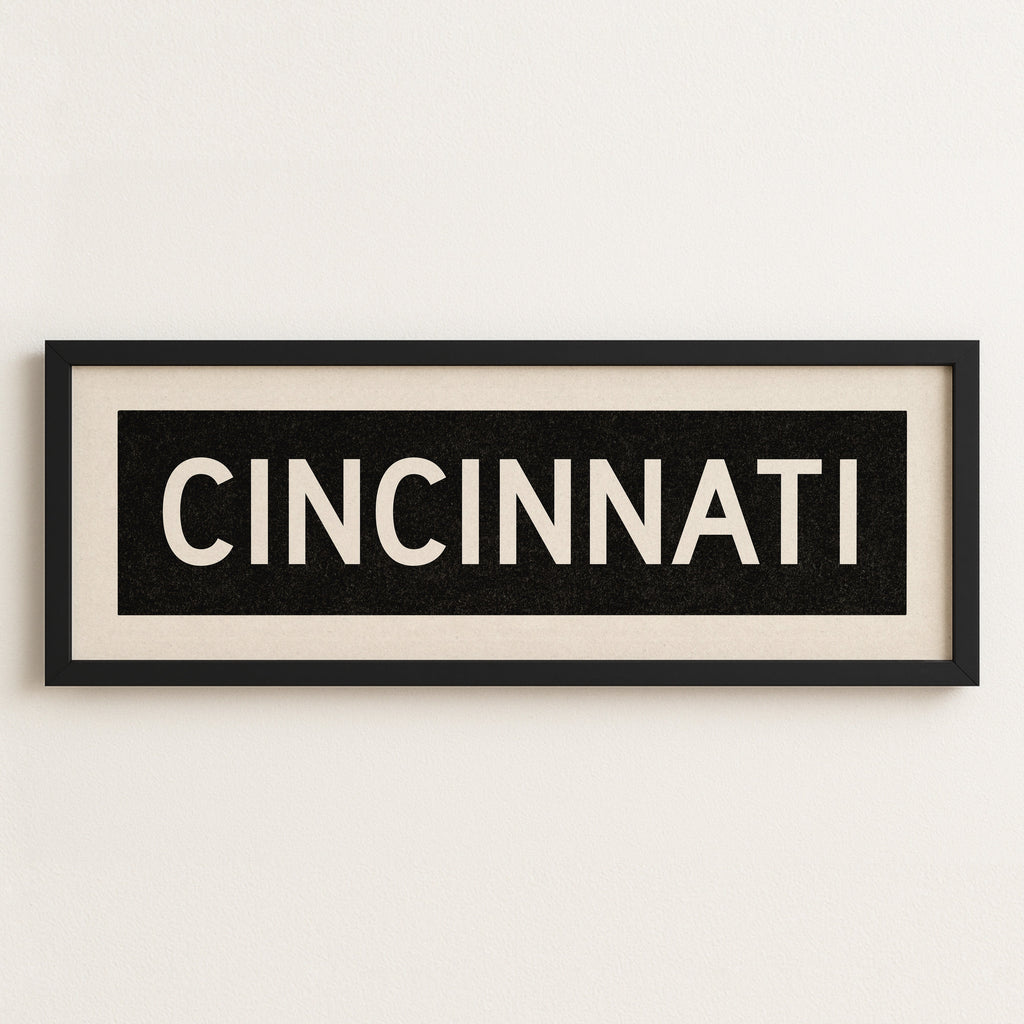 Framed Cincinnati Ohio Bus Scroll