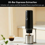 Citaly GO-1 Portable Espresso Machine, Fast Self-Heating, PD 3.0 Fast Charge, 3*2500mAh, Capsule & Ground Coffee Compatible