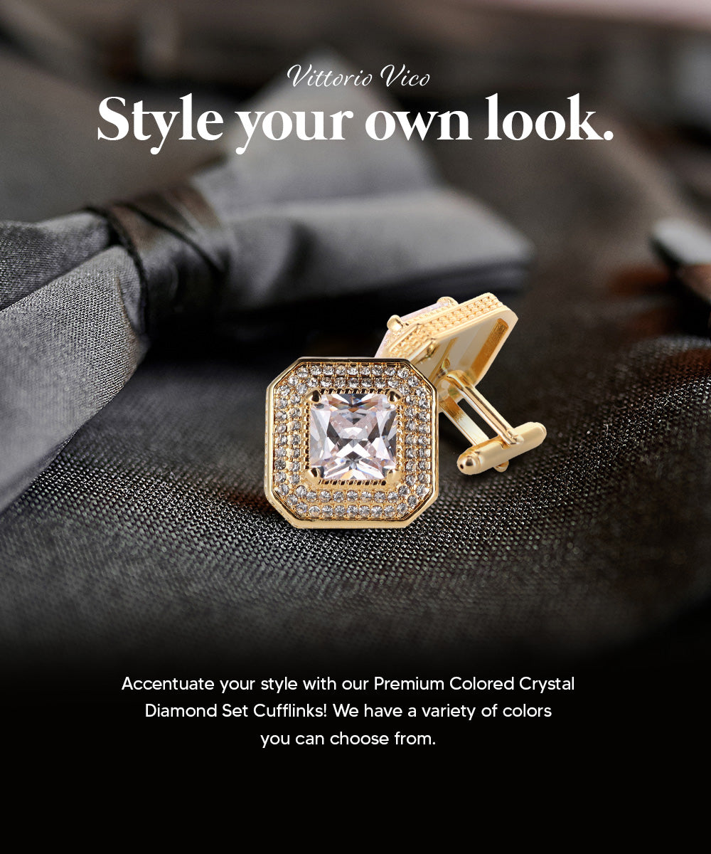 Large Square Crystal Diamond Cufflinks CL71XX
