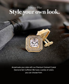 Large Square Crystal Diamond Cufflinks CL71XX