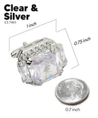 Vittorio Vico Large Rectangular Diamond Flanked Colorstone Crystal Cufflinks: CL 74XX Series