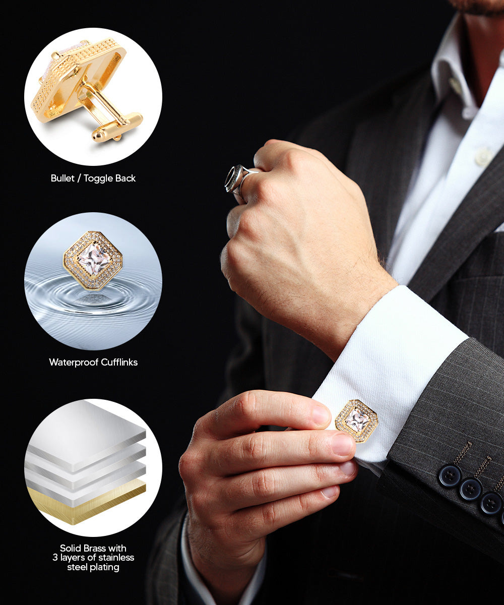 Large Square Crystal Diamond Cufflinks CL71XX