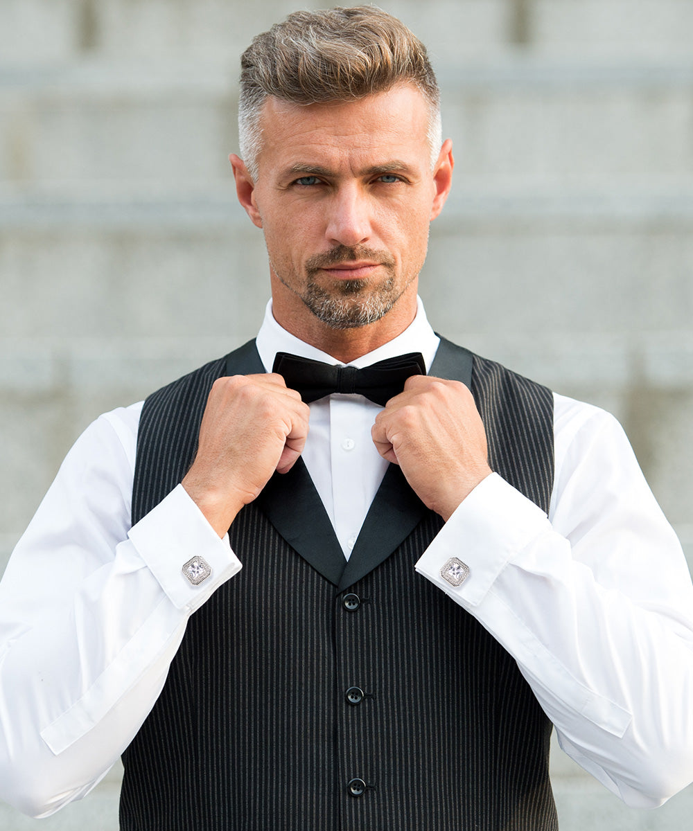 Large Square Crystal Diamond Cufflinks CL71XX