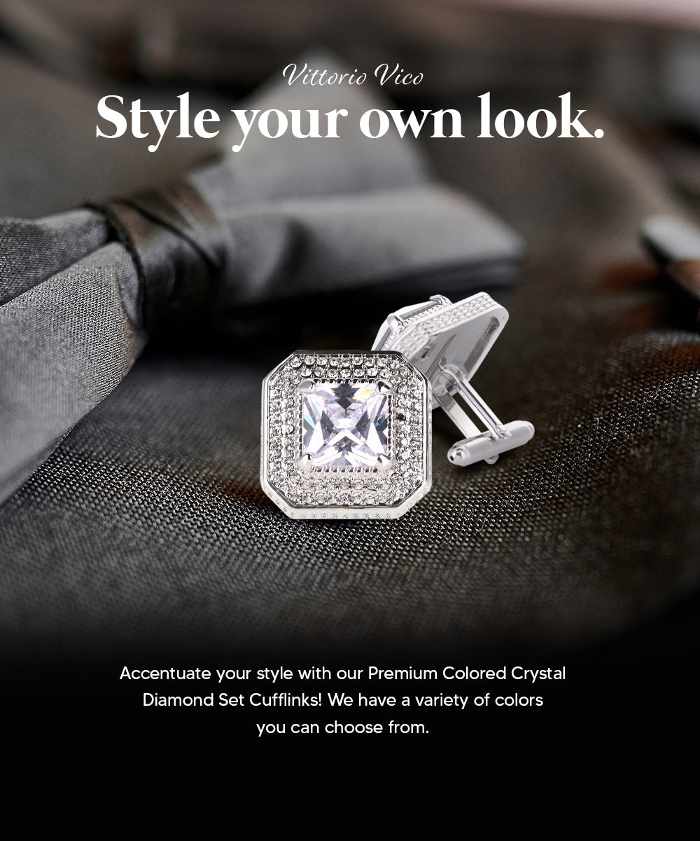 Large Square Crystal Diamond Cufflinks CL71XX