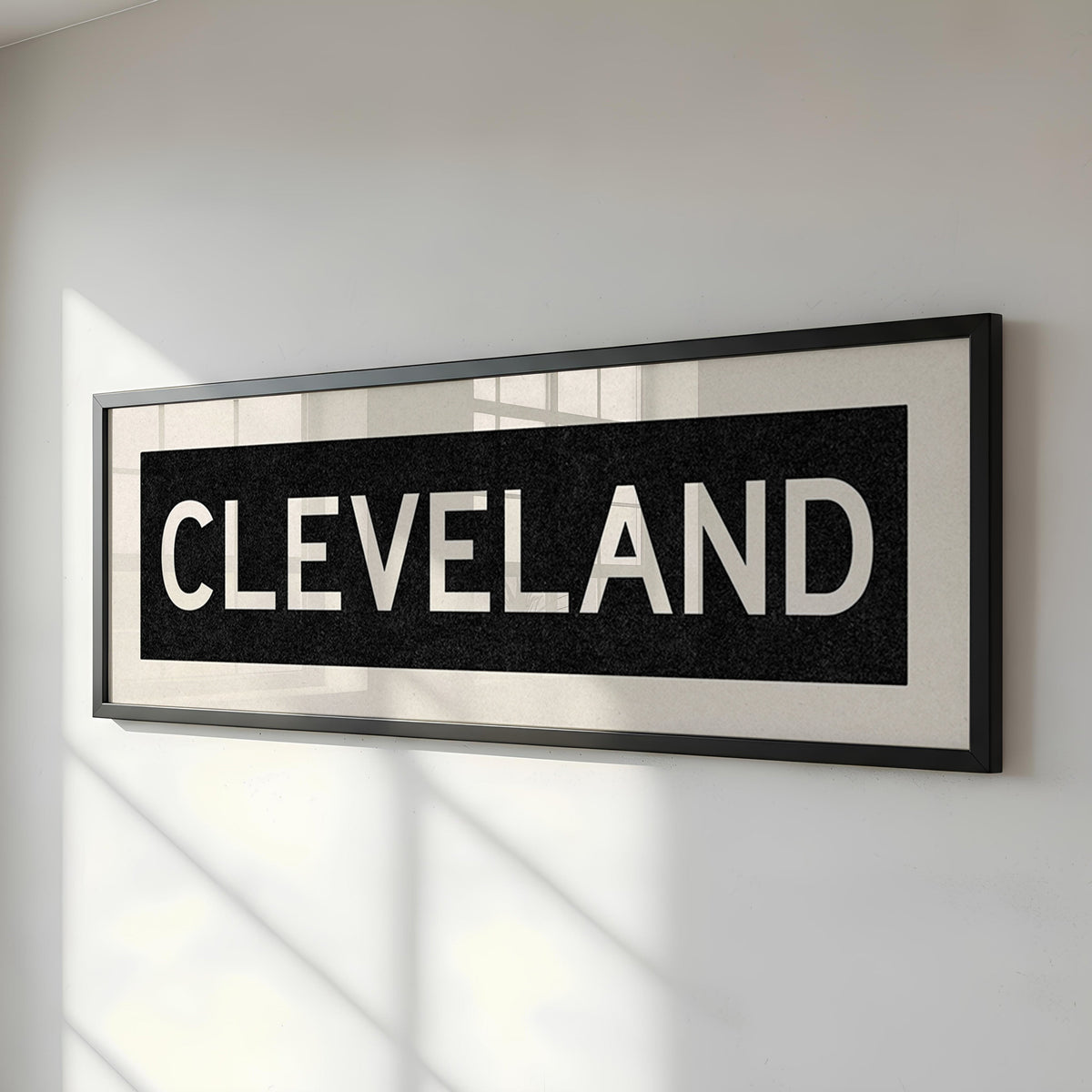 Framed Cleveland Ohio Bus Scroll