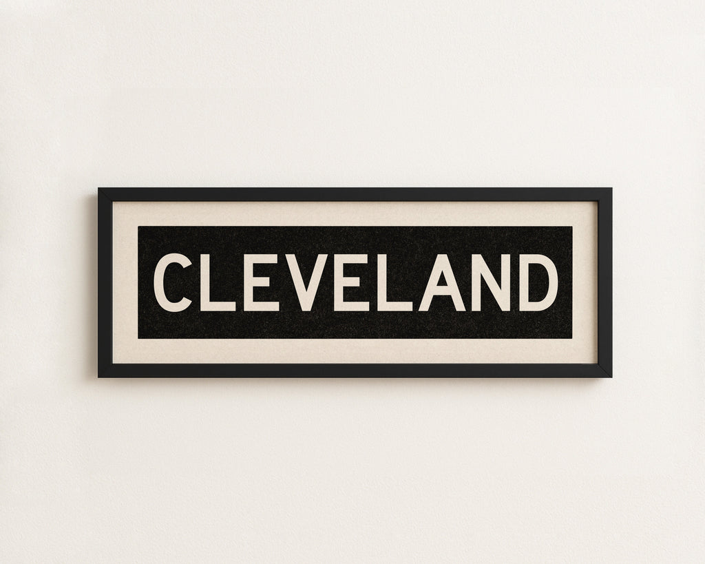 Framed Cleveland Ohio Bus Scroll
