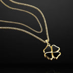 Clover Pendant - 14K Gold Onyx