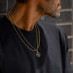 Clover Pendant - 14K Gold Onyx