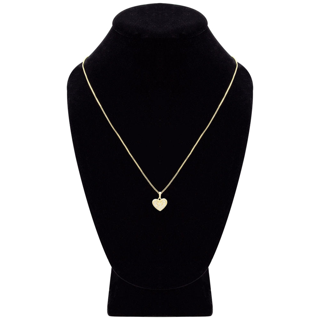 Cubic Zirconia 14K Gold Filled Binary Heart Pendant Necklace Set