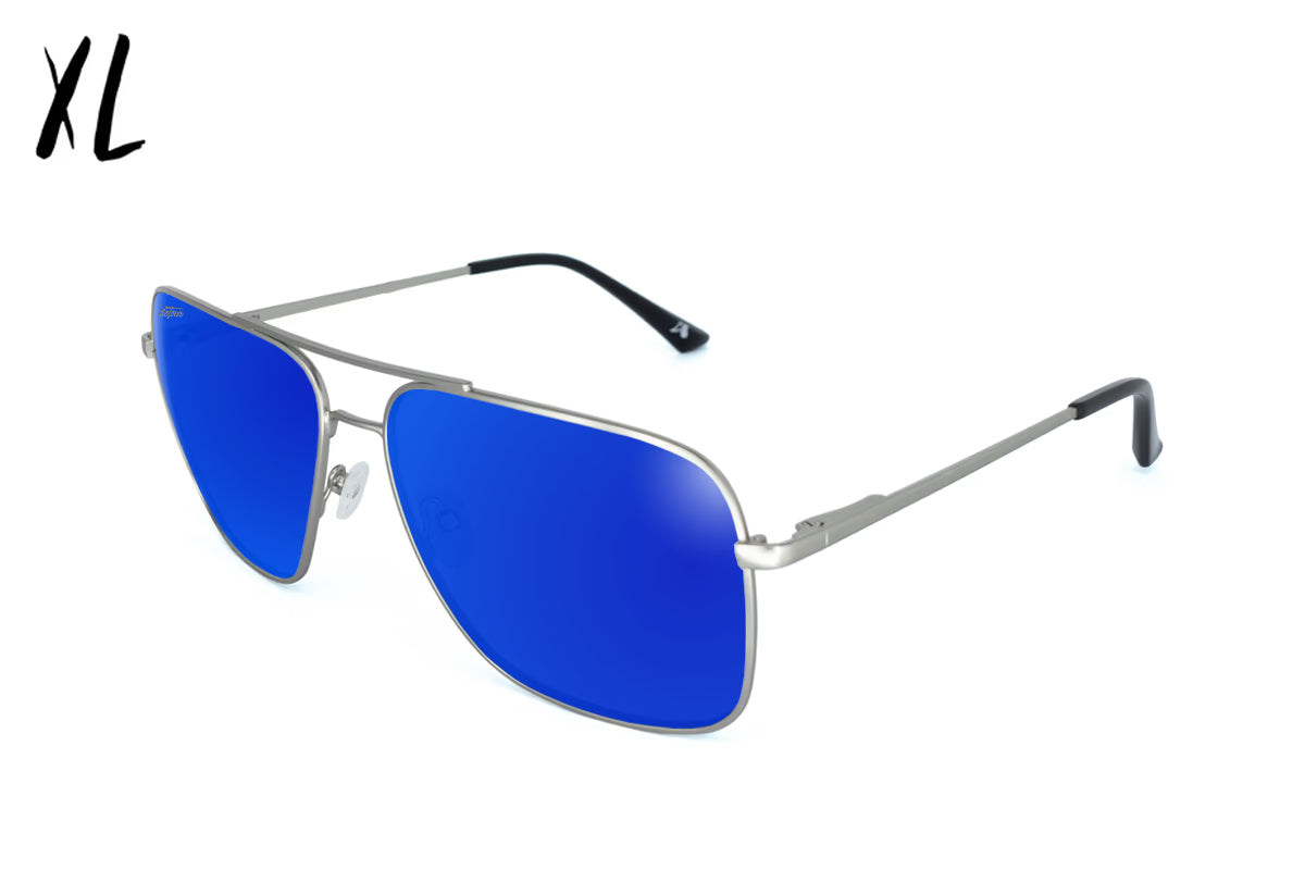 Coastal XL - Matte Silver - Deep Blue Polarized