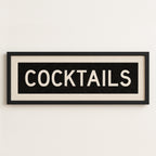 Framed Cocktails Bus Scroll Sign