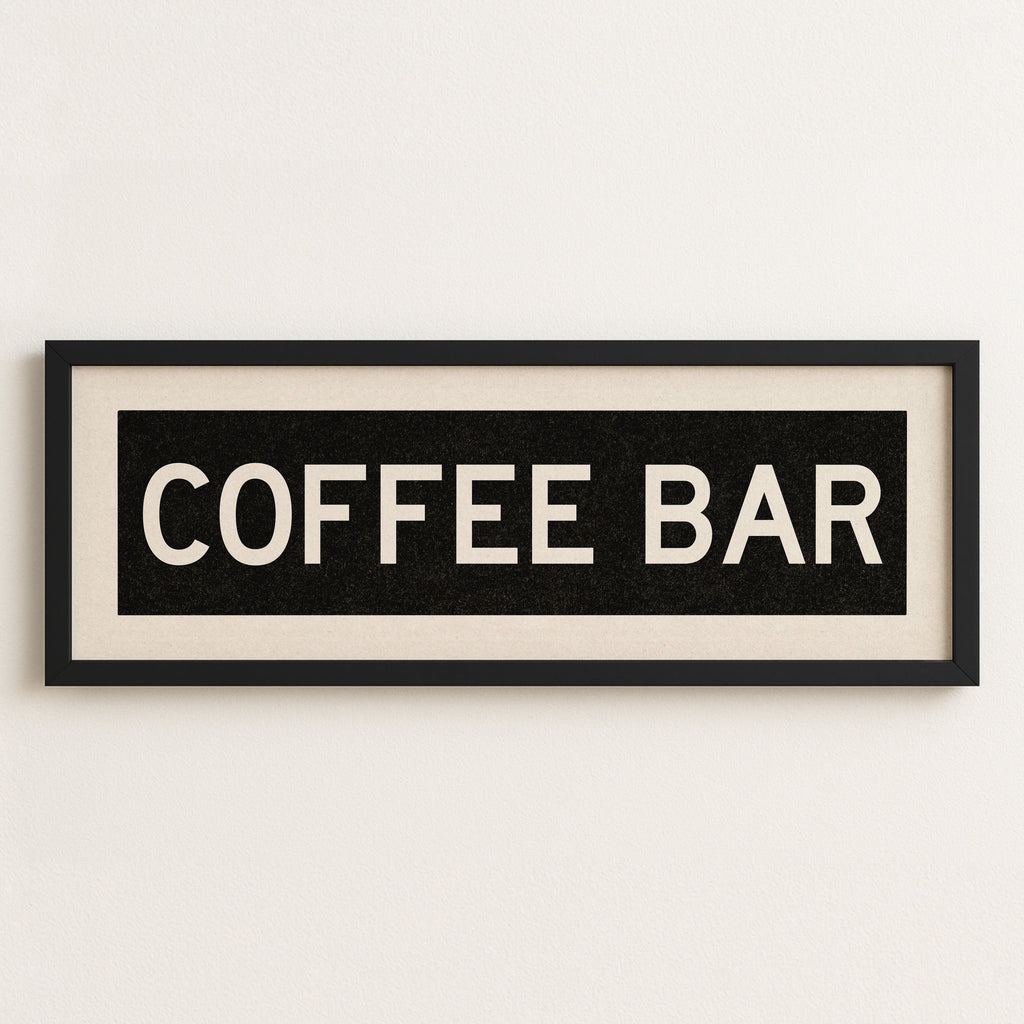 Framed Coffee Bar Bus Scroll Sign