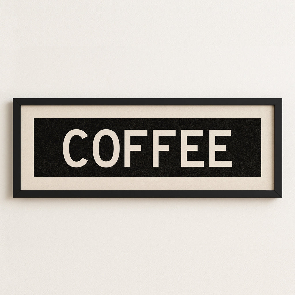 Framed Coffee Bus Scroll Sign