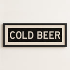 Framed Cold Beer Bus Scroll Sign