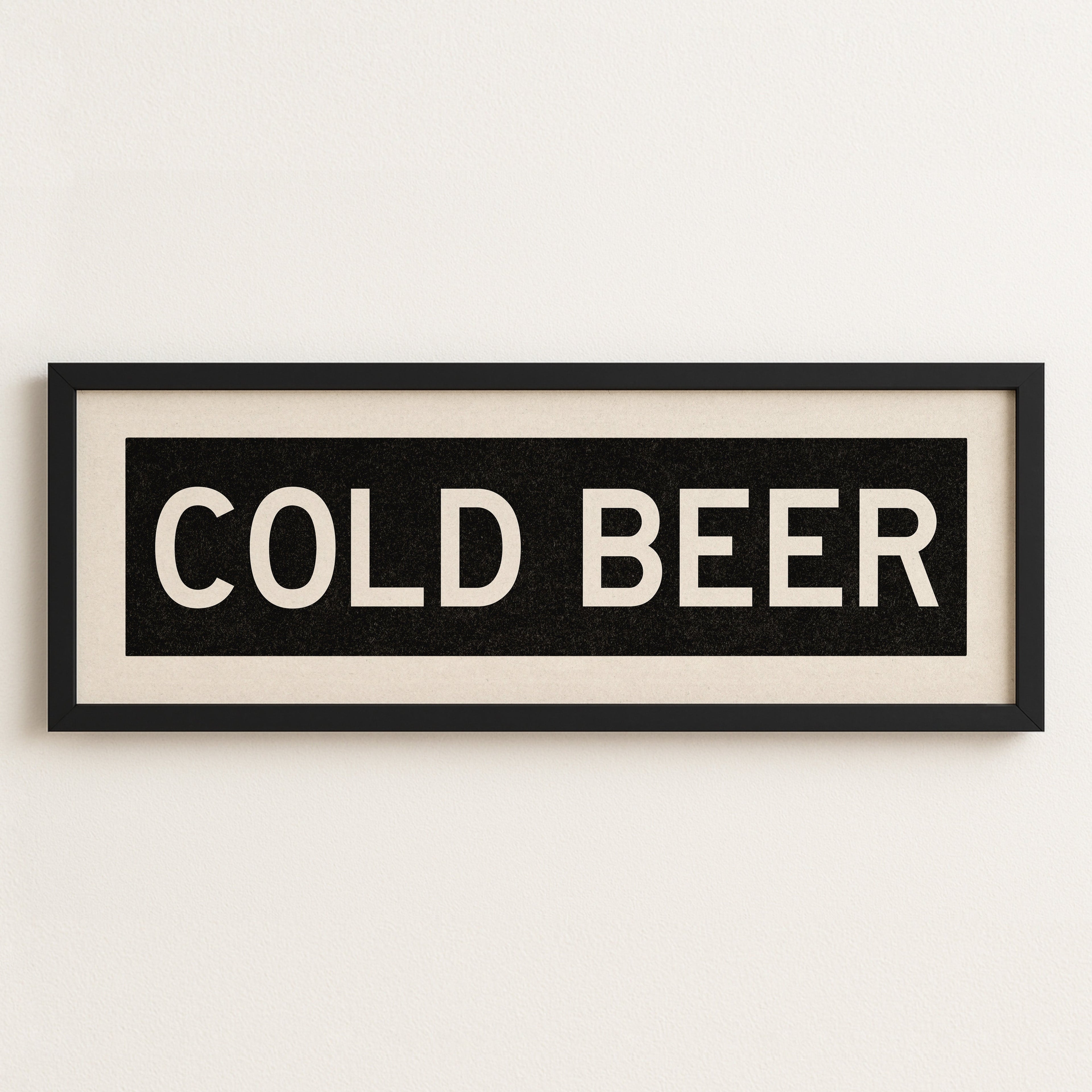 Framed Cold Beer Bus Scroll Sign