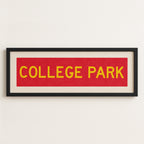 Framed College Park Red and Gold Bus Scroll