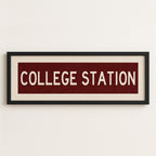 Framed College Station Maroon Bus Scroll