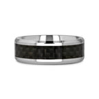 COLOSSEUM Black Carbon Fiber Inlay Titanium Wedding Band - 8mm