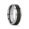 COLOSSEUM Black Carbon Fiber Inlay Titanium Wedding Band - 8mm