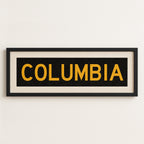 Framed Columbia Black and Gold Bus Scroll
