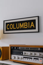 Framed Columbia Black and Gold Bus Scroll
