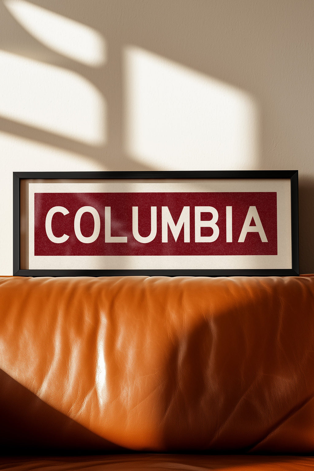 Framed Columbia Scarlet Bus Scroll