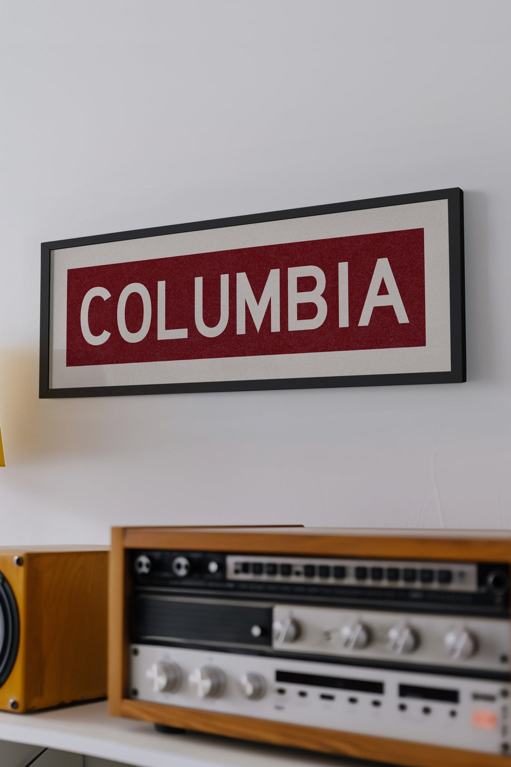 Framed Columbia Scarlet Bus Scroll