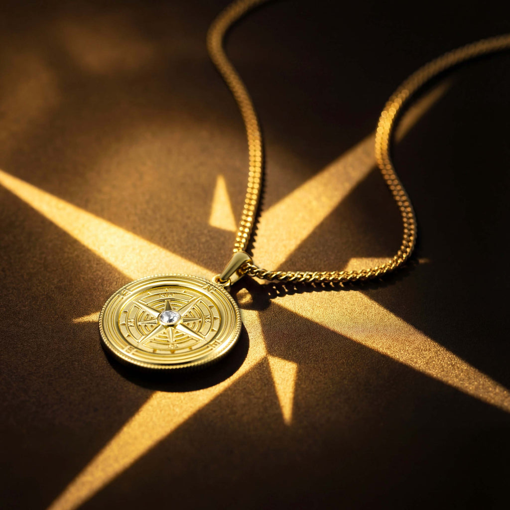 Compass Pendant - 14K Gold