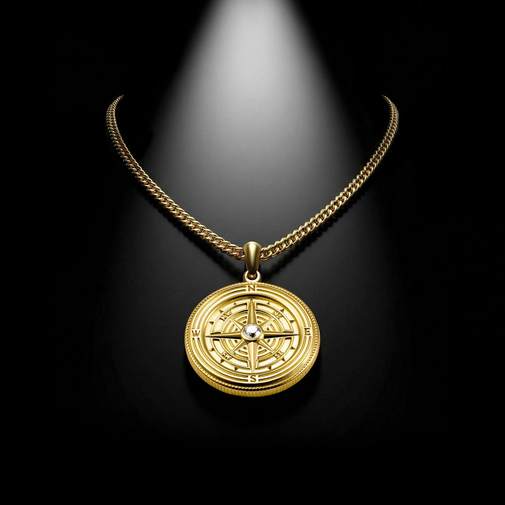 Compass Pendant - 14K Gold