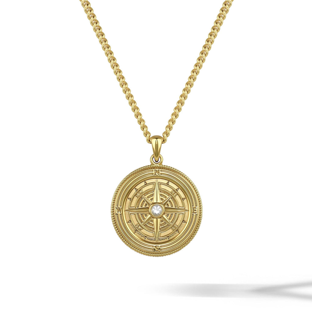 Compass Pendant - 14K Gold