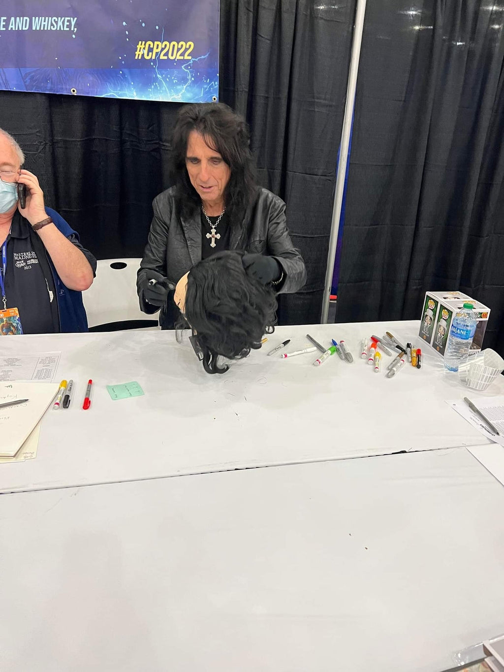 Alice Cooper Signed Mask & Custom Display Stand Exact Photo Proof