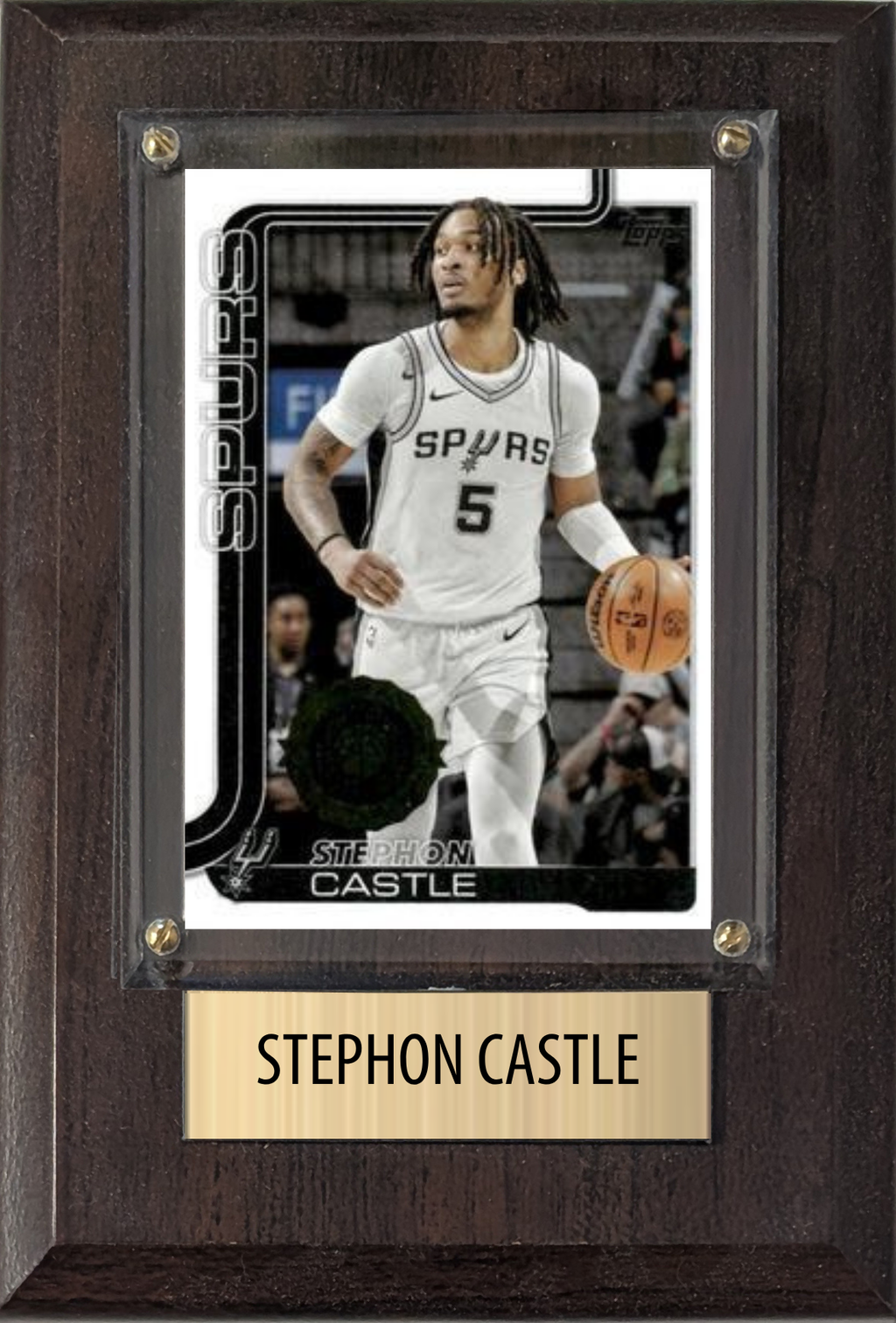 Stephon Castle San Antonio Spurs 2025 2024 Donruss Score Prizm Topps 4x6 Gift Plaque