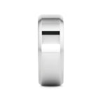 CORONAL Men’s Polished Finish Beveled Edges Titanium Wedding Ring with Raised Center - 6mm & 8mm