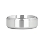 CORONAL Men’s Polished Finish Beveled Edges Titanium Wedding Ring with Raised Center - 6mm & 8mm