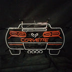 Corvette  Blue Auto Car Neon Signs
