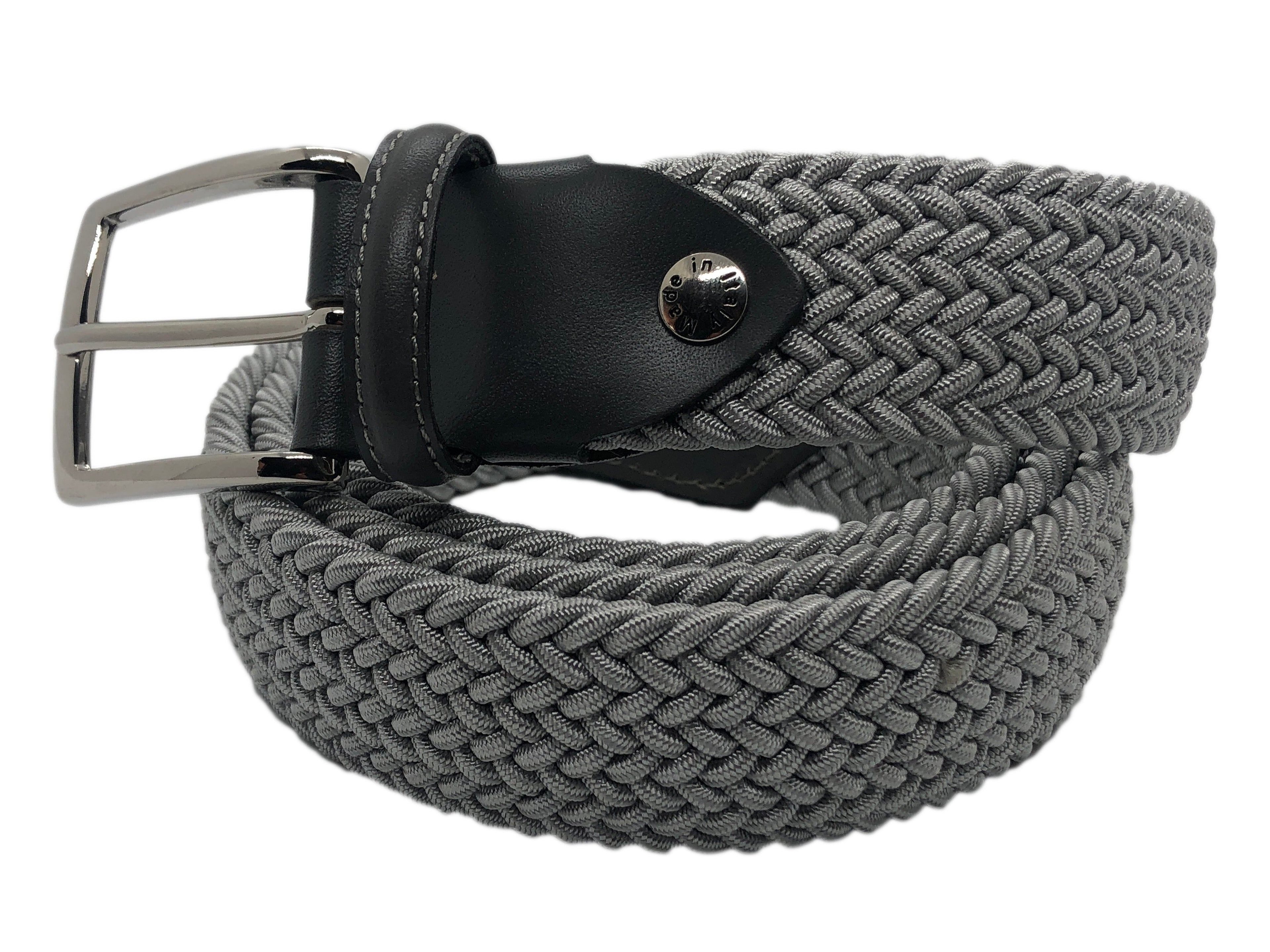 Woven Stretch Belt Solid Silver