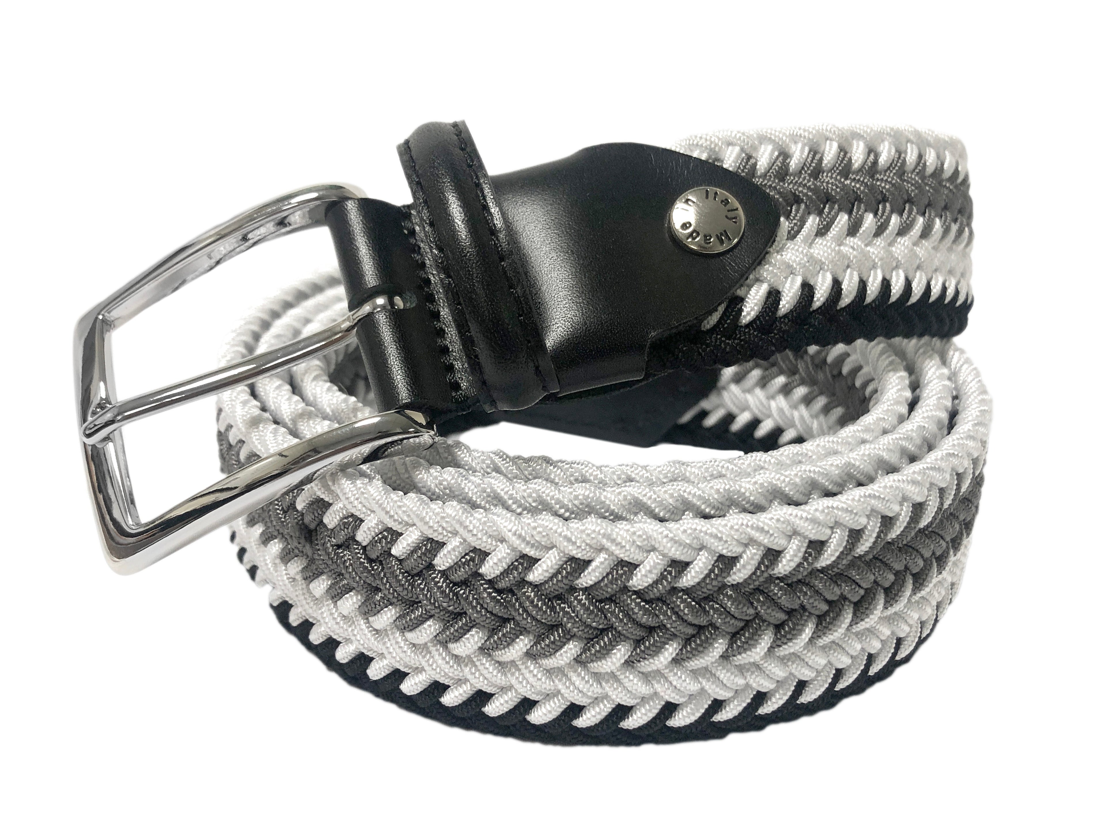 Woven Stretch Belt Monochrome Stripes