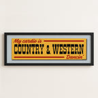 Framed Country & Western Cardio Gold Bumper Sticker Art Print