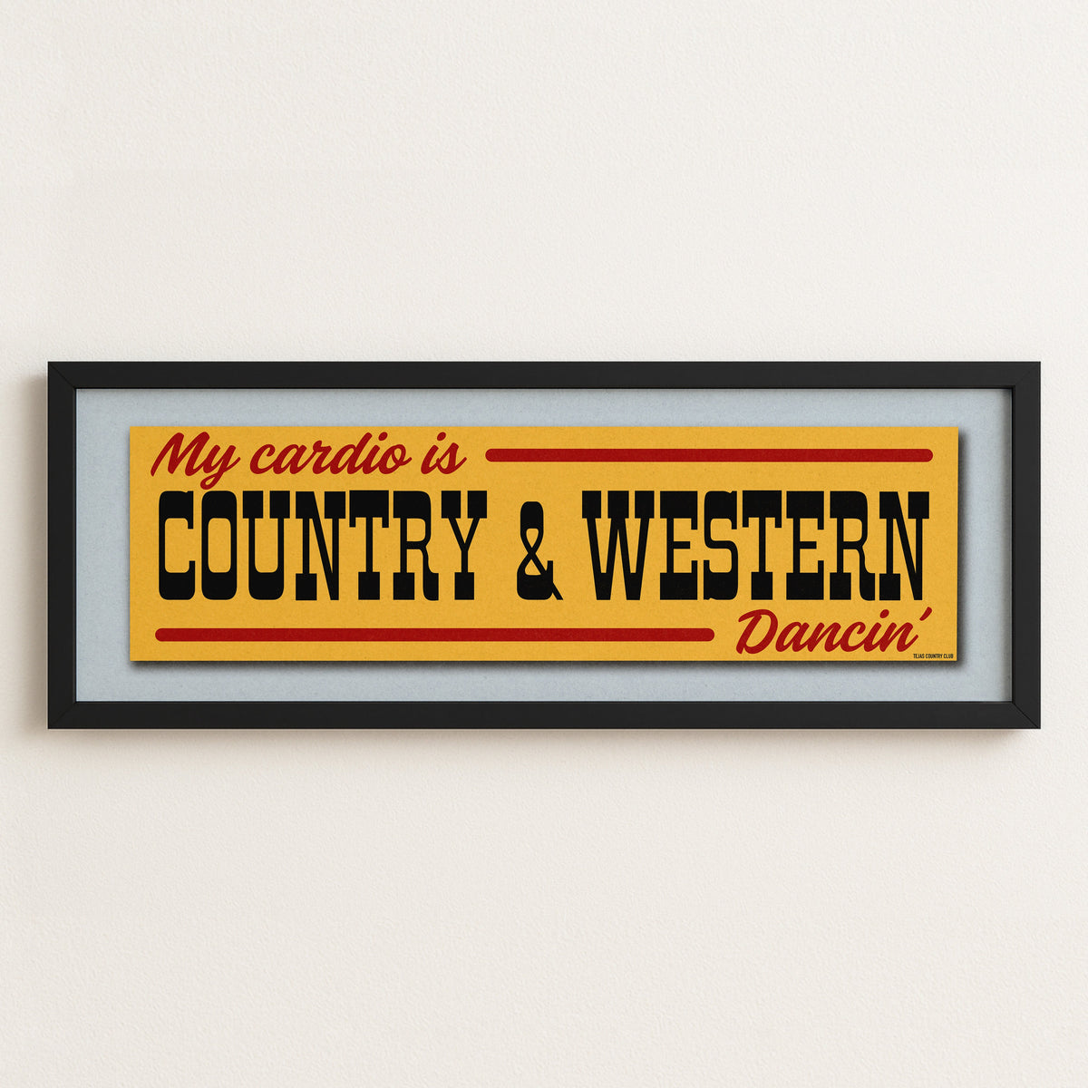 Framed Country & Western Cardio Gold Bumper Sticker Art Print