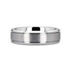 CRONUS Brushed Center with Polished Bevels Tungsten Wedding Band - 6mm & 8mm