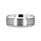 CRONUS Brushed Center with Polished Bevels Tungsten Wedding Band - 6mm & 8mm