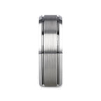 CRONUS Brushed Center with Polished Bevels Tungsten Wedding Band - 6mm & 8mm